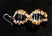 耳环代表DNA双螺旋。可从Genetic Jewels获得说明。