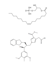 Figure 3: Structures of LPA and its antagonist, ON7, respectively.